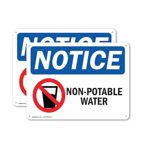 Signmission Non-Potable Water, 10 in W x Rectangle, Plastic OS-2PACK-NS-P-710-L-15102